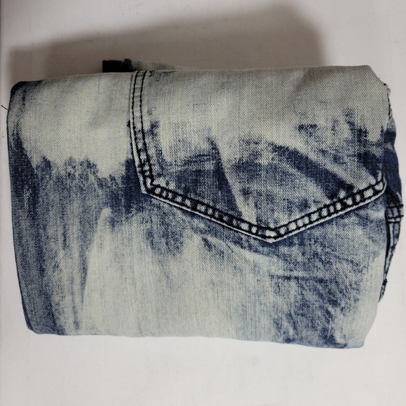 Encrypted Moto Biker Distressed Denim Jeans Mens 20W Grunge Cyber Y2K Streetwear - Picture 11 of 11